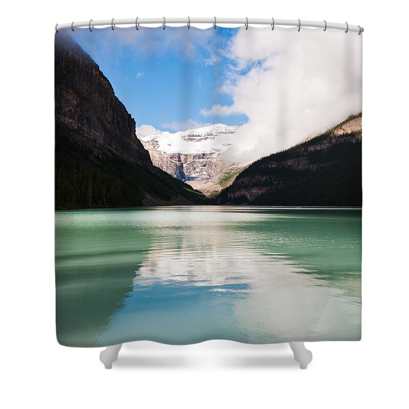 Landscape Shower Curtain featuring the photograph Beautiful Lake Louise by Cheryl Baxter