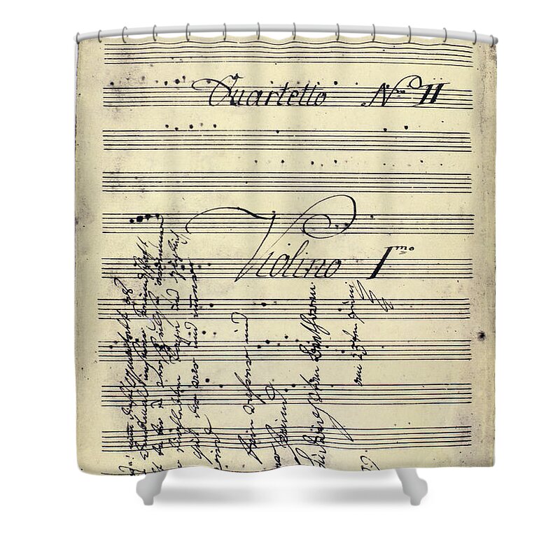 1799 Shower Curtain featuring the photograph Beethoven Manuscript, 1799 by Granger