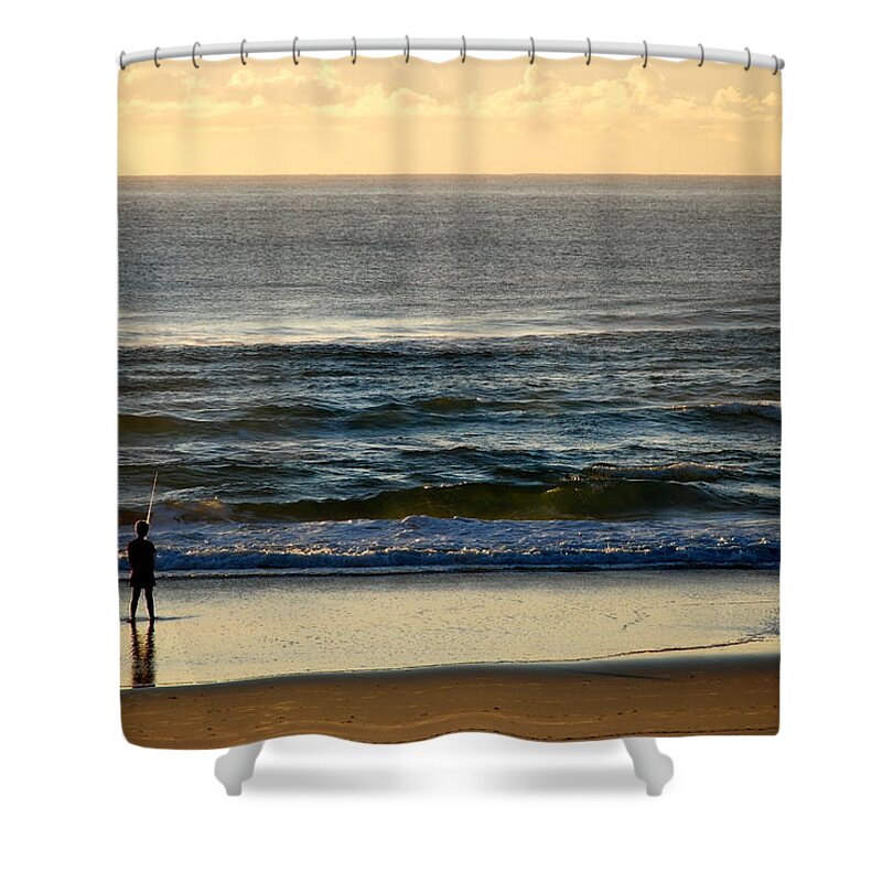 Fishing Shower Curtain featuring the photograph Big Ocean by Eric Tressler