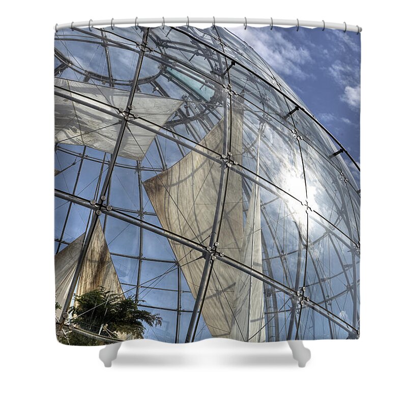Biosphere Shower Curtain featuring the photograph biosfera in Genoa by Joana Kruse