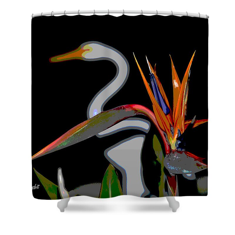 Bird Of Paradise Shower Curtain featuring the photograph Birds in my paradise... by Maria Nesbit