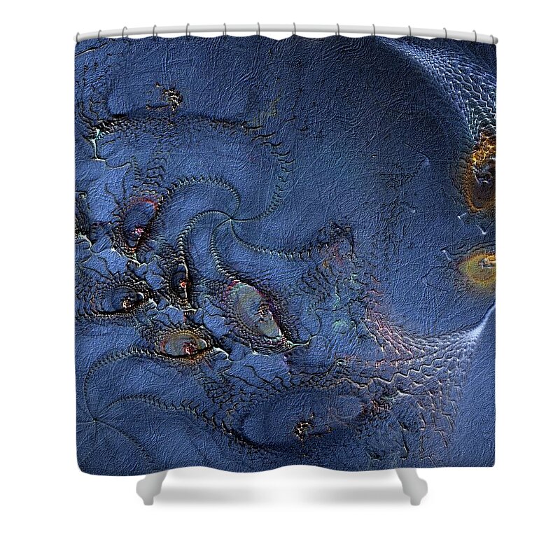 Abstract Shower Curtain featuring the digital art Birth of the Cool by Casey Kotas