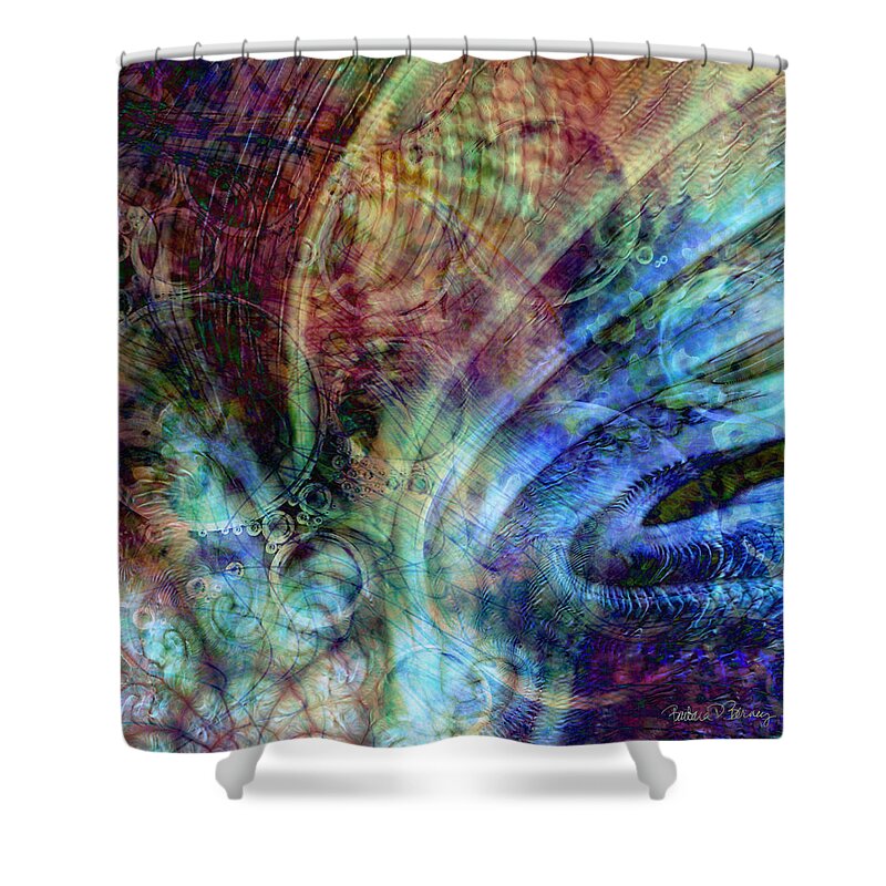 Birth Shower Curtain featuring the digital art Birth of the Universe by Barbara Berney