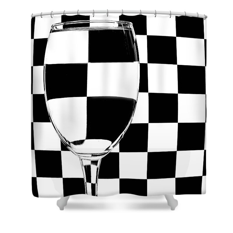 Checker Shower Curtain featuring the photograph Black and White by Mark Fuller