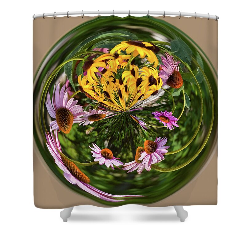 Cone Flower Shower Curtain featuring the photograph Black Eyed Susans and Cone Flowers by Steve Stuller