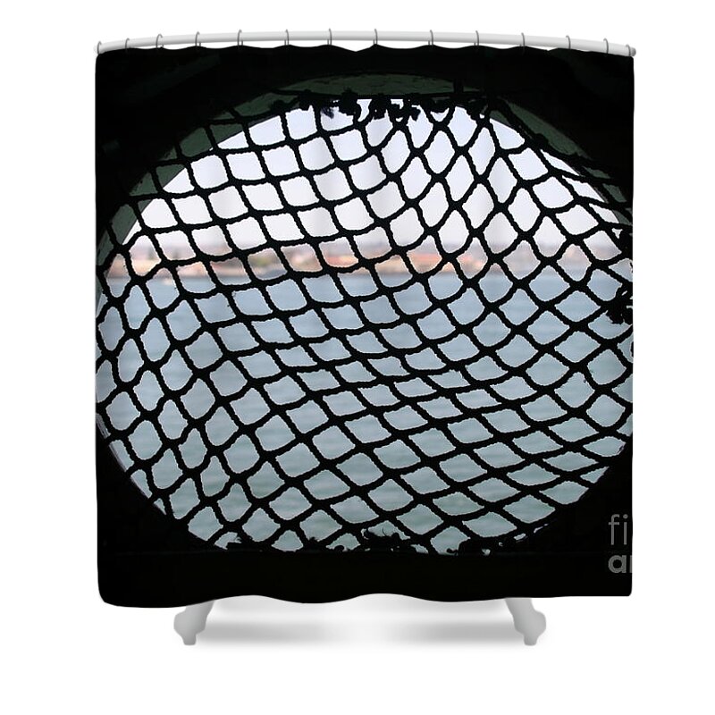 Boat Shower Curtain featuring the photograph Black Net by Henrik Lehnerer
