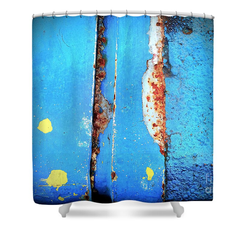 Rust Shower Curtain featuring the photograph Blue Abstract by Eena Bo