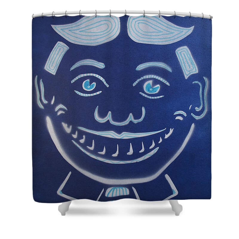 Tillie Of Asbury Park Shower Curtain featuring the painting Blue Dream Tillie by Patricia Arroyo