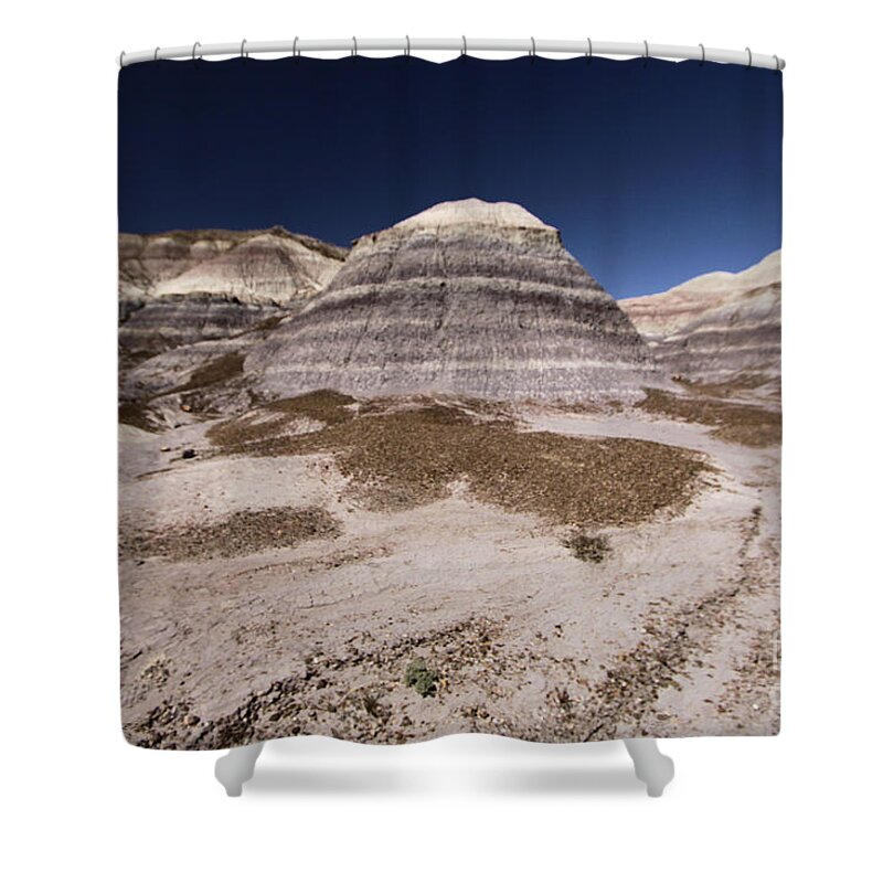 Petrified Forest National Park Shower Curtain featuring the photograph Blue Mesa At Petrified Forest by Adam Jewell