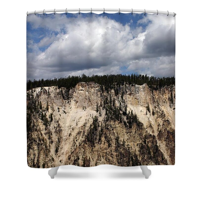 Grand Canyon Shower Curtain featuring the photograph Blue Skies And Grand Canyon In Yellowstone by Living Color Photography Lorraine Lynch