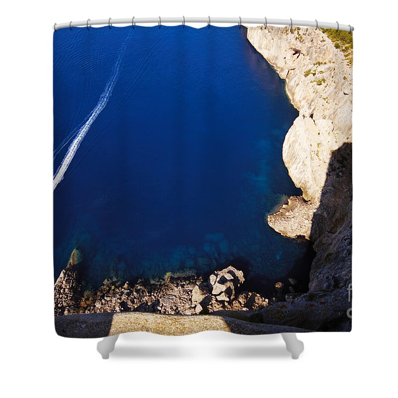 Boat Shower Curtain featuring the photograph Boat in the sea by Agusti Pardo Rossello