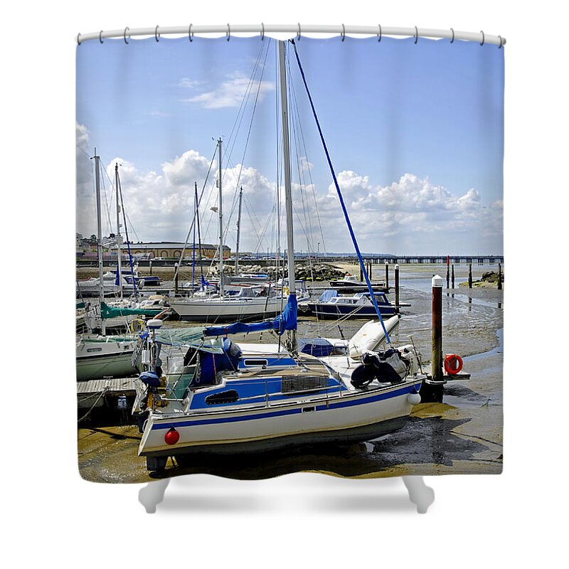Ryde Shower Curtain featuring the photograph Boats in Ryde Harbour by Rod Johnson
