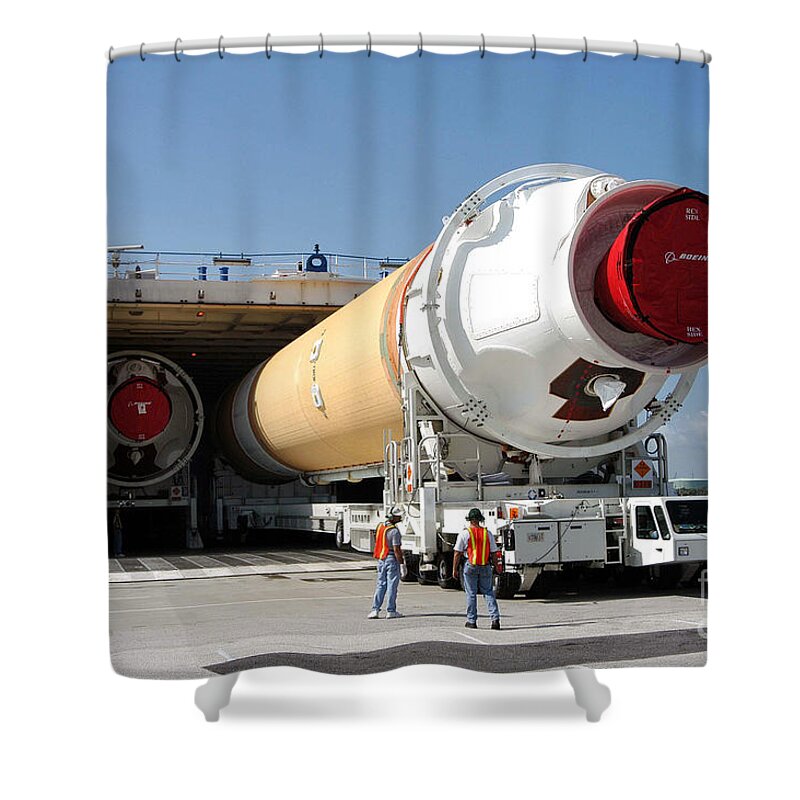 Kennedy Space Center Shower Curtain featuring the photograph Boeing Delta Iv Rocket by Nasa