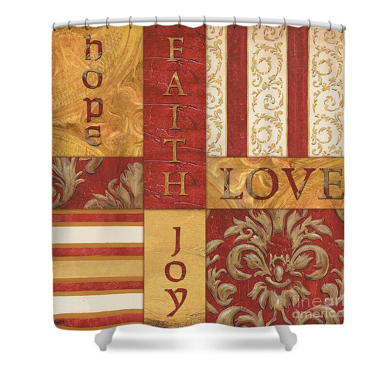 Inspiration Shower Curtain featuring the painting Bohemian Red Spice 1 by Debbie DeWitt