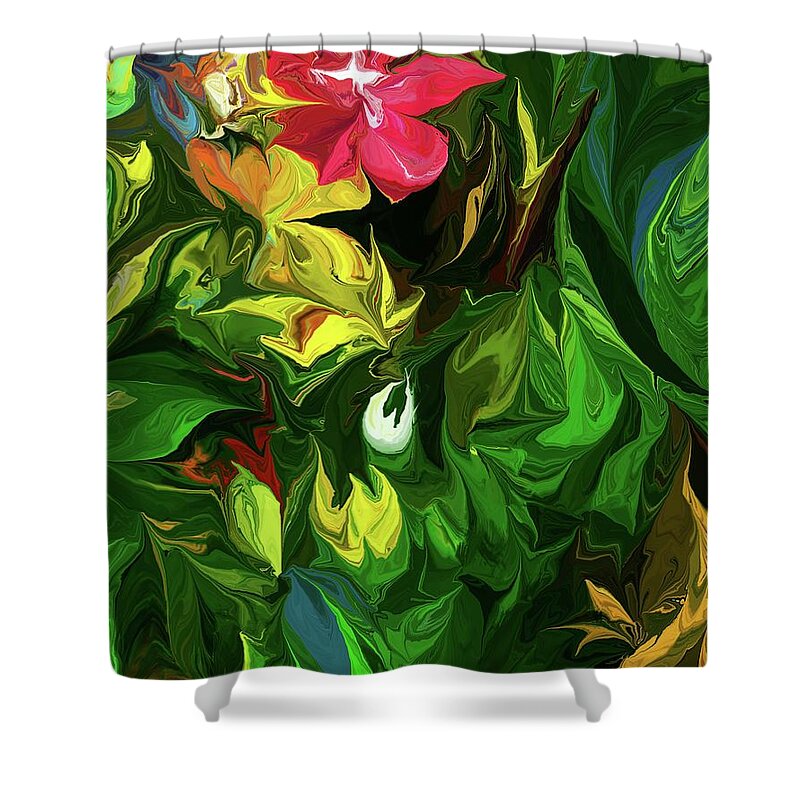 Fine Art Shower Curtain featuring the digital art Botanical Fantasy 122511 by David Lane