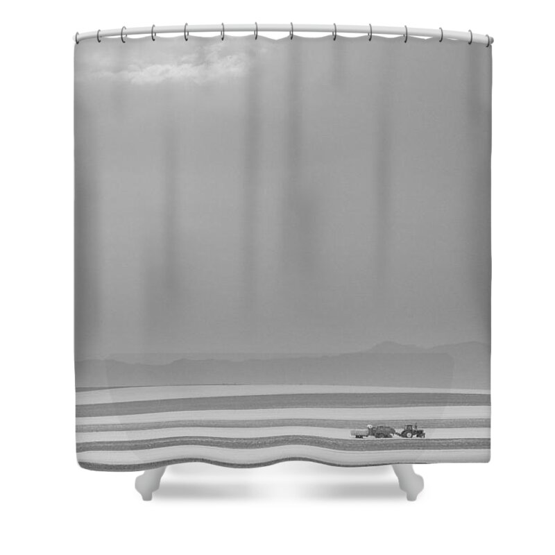 Portrait Shower Curtain featuring the photograph Boulder County Colorado Farming Black and White by James BO Insogna