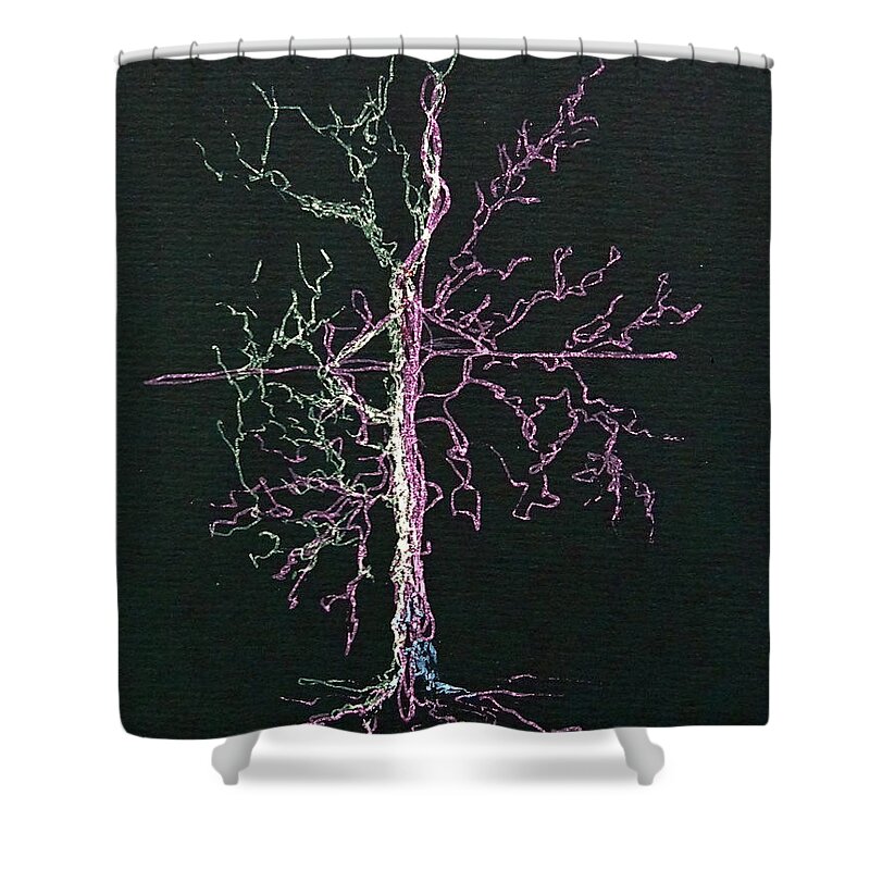 Bettye Harwell Art Shower Curtain featuring the drawing Branching Out by Bettye Harwell