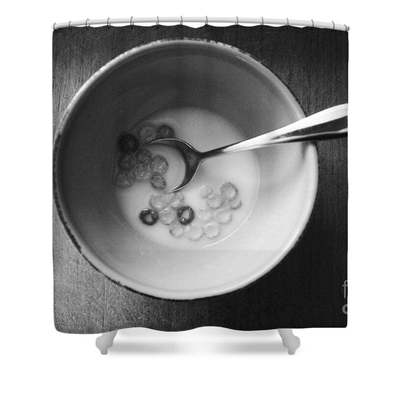 Cereal Shower Curtain featuring the mixed media Breakfast by Linda Woods