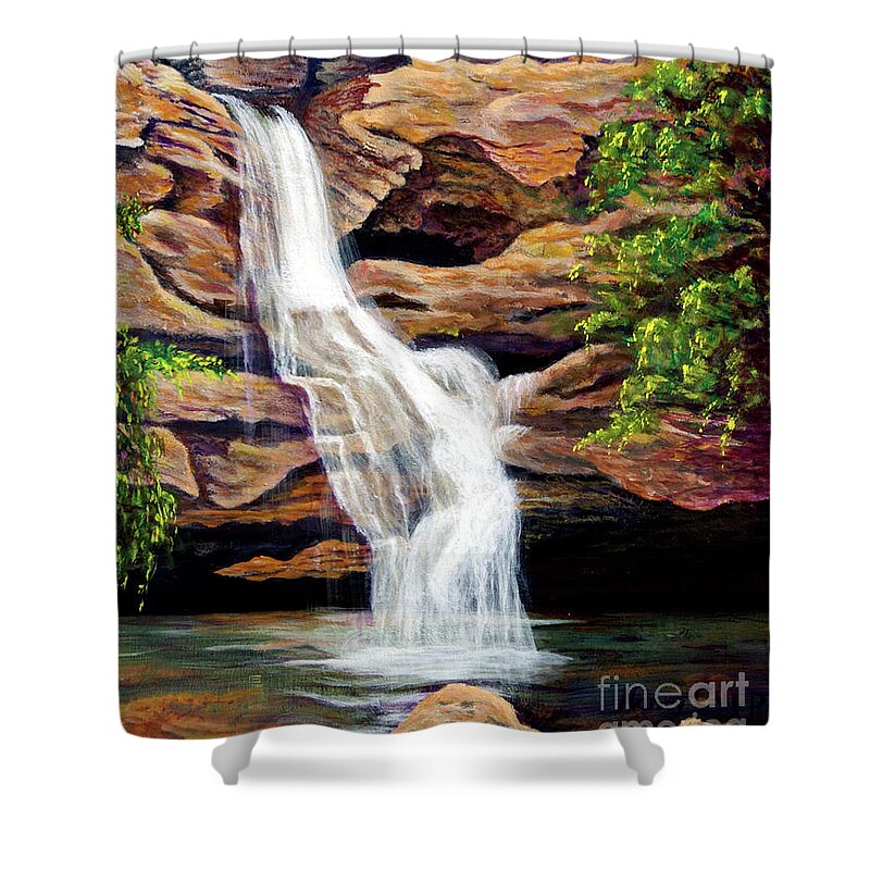 Waterfall Shower Curtain featuring the painting Bridal Shower by Nancy Cupp