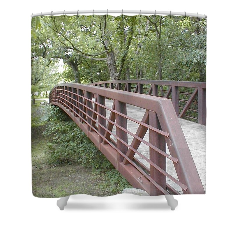 Bridge Shower Curtain featuring the photograph Bridge to Beyond by Vonda Lawson-Rosa