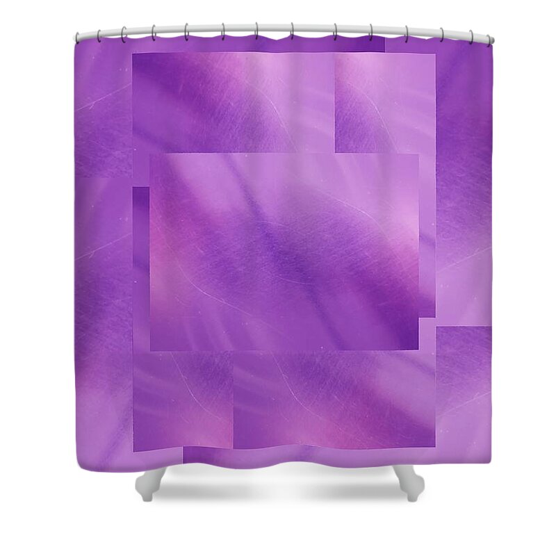Abstract Shower Curtain featuring the digital art Brushed Purple Violet 5 by Tim Allen