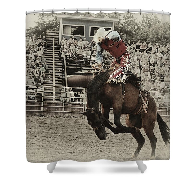 Bucking Horse Shower Curtain featuring the photograph Bucking Bronco by Peg Runyan