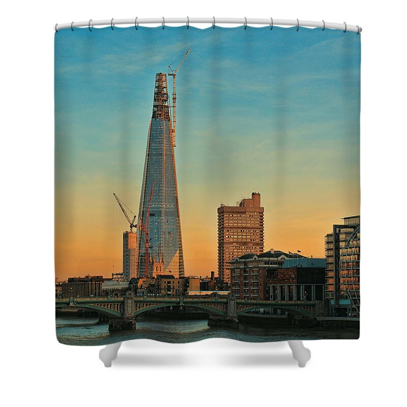 Shard London Bridge Shower Curtain featuring the photograph Building Shard by Jasna Buncic