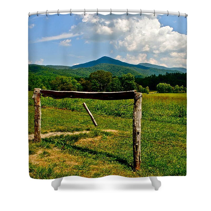 Smoky Mountains Shower Curtain featuring the photograph Cades Cove SMNP by Frozen in Time Fine Art Photography