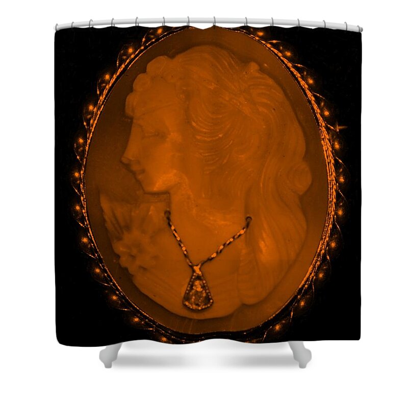 Cameo Shower Curtain featuring the photograph CAMEO in ORANGE by Rob Hans