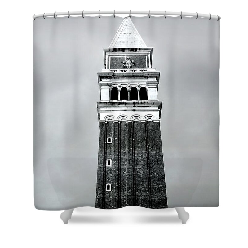 Bell Tower Shower Curtain featuring the photograph Campanile by Ellen Heaverlo