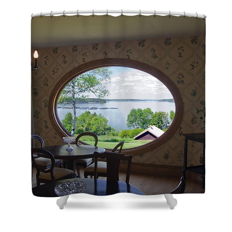 Campobello Island Shower Curtain featuring the photograph Campobello Island Roosevelts House by Glenn Gordon