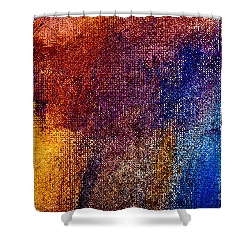 Kay Shower Curtain featuring the painting Canvas colours by Simon Bratt