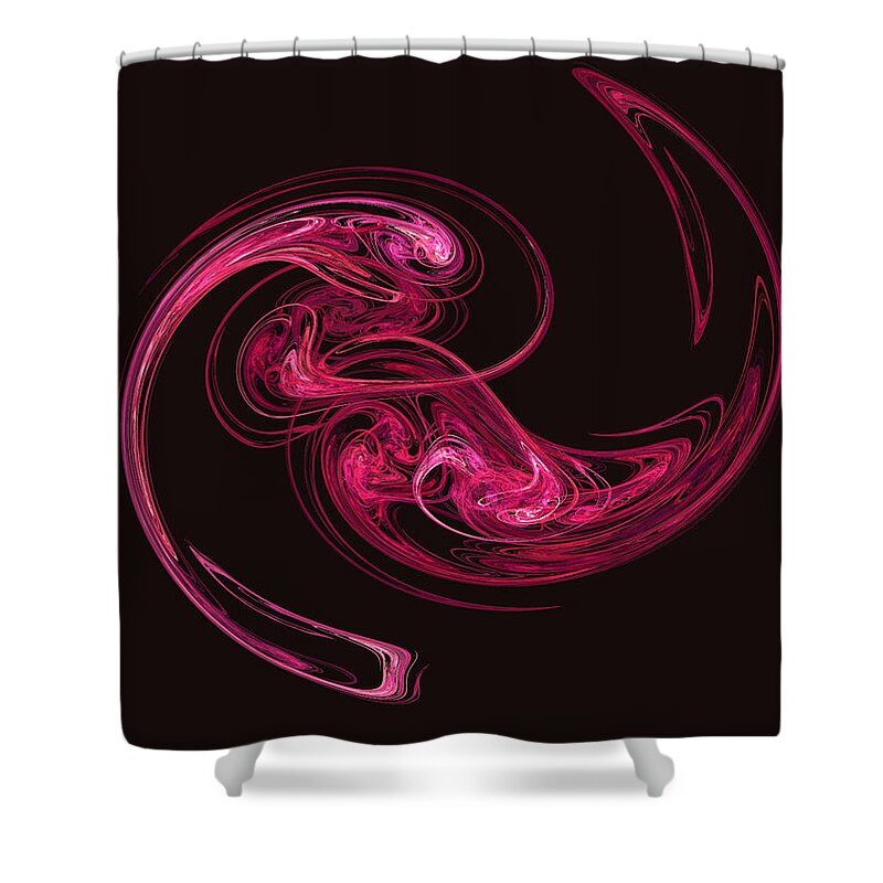 Abstract Shower Curtain featuring the digital art Centrifugal Strands - Abstract Art by Rod Johnson