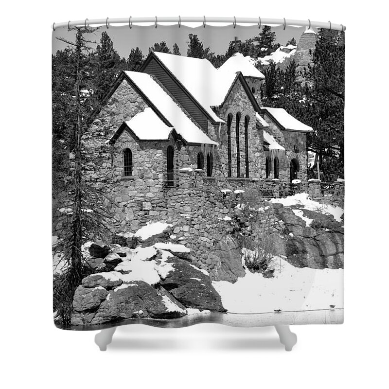 Church Shower Curtain featuring the photograph Chapel on the Rocks No. 2 by Dorrene BrownButterfield