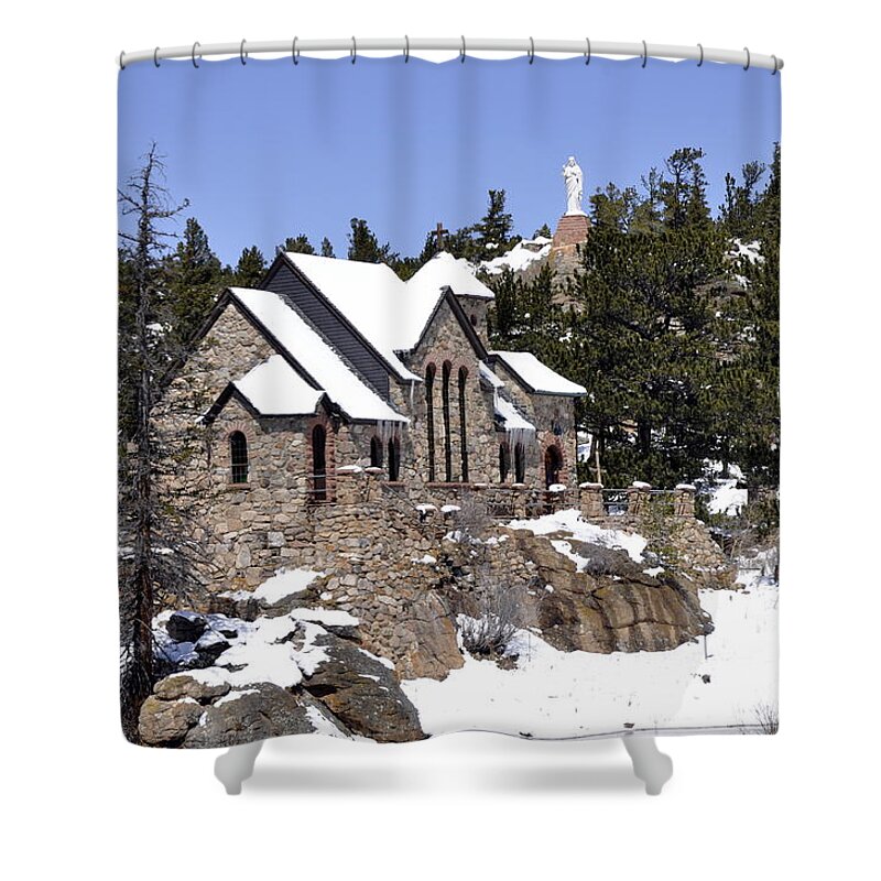 Church Shower Curtain featuring the photograph Chapel on the Rocks No. 3 by Dorrene BrownButterfield