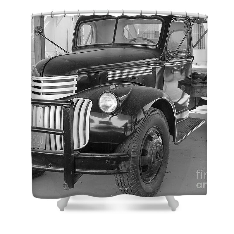 Chevy Shower Curtain featuring the photograph Chevrolet Farm Truck by Pamela Walrath
