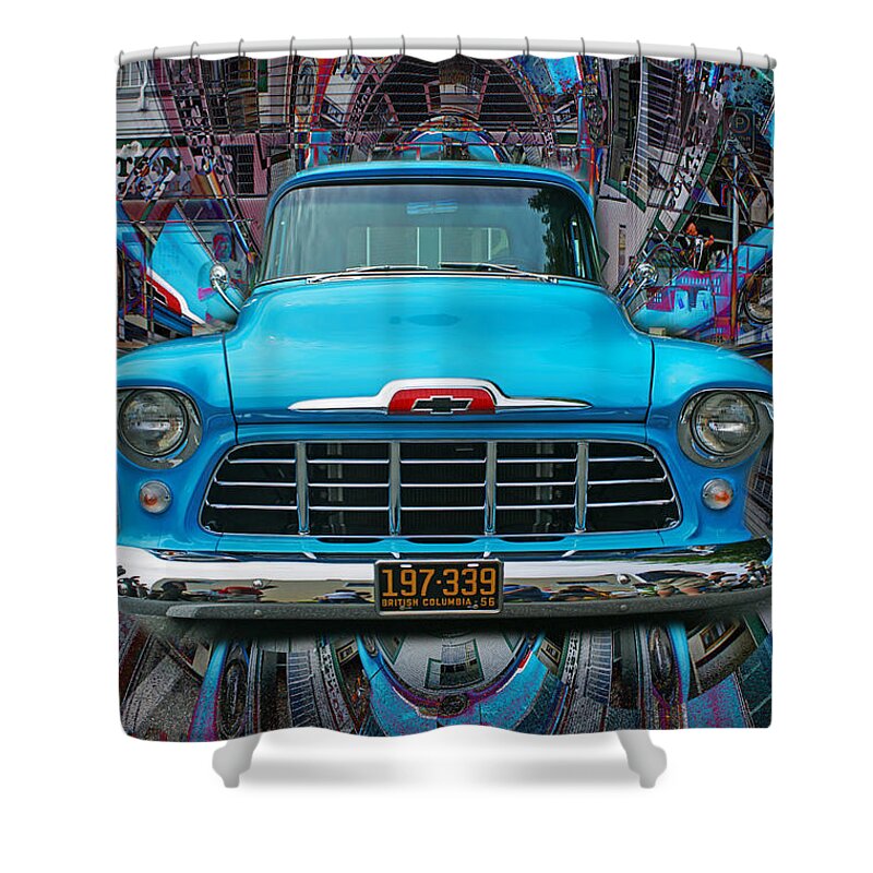 Old Cars Shower Curtain featuring the photograph Chevrolet Pick up Abstract by Randy Harris