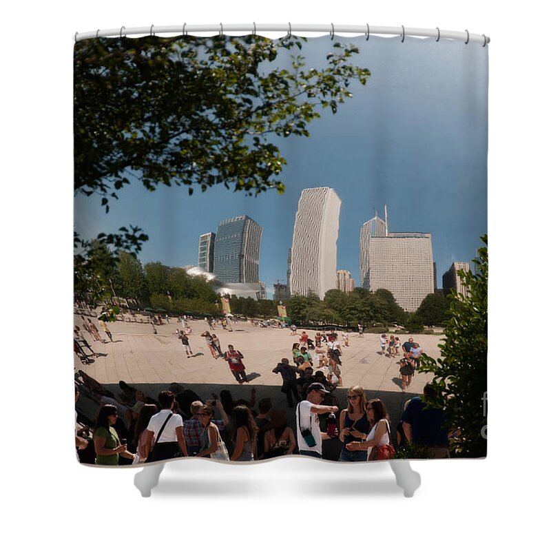 Artistic Sculpture Shower Curtain featuring the digital art Chicago City Scenes by Carol Ailles