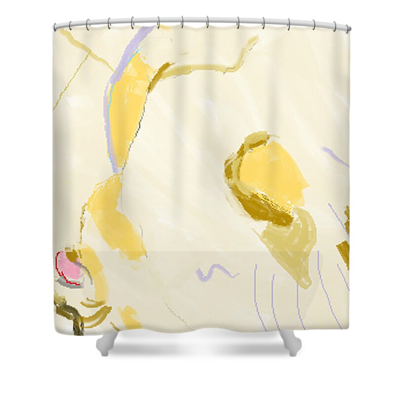 Chow Shower Curtain featuring the painting Chow Chow Sleeping by Anita Dale Livaditis
