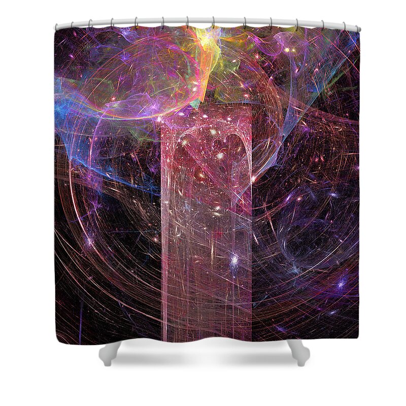 Abstract Shower Curtain featuring the digital art Christmas Candle 2 by Russell Kightley