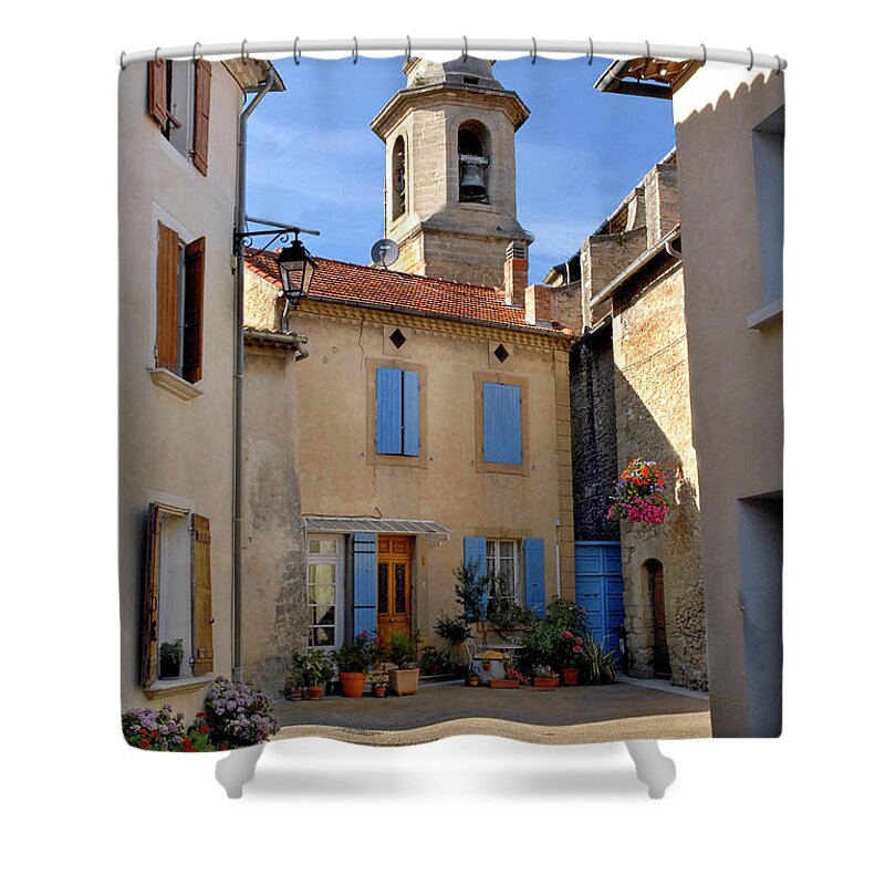 Church Steeple Shower Curtain featuring the photograph Church Steeple in Provence by Dave Mills