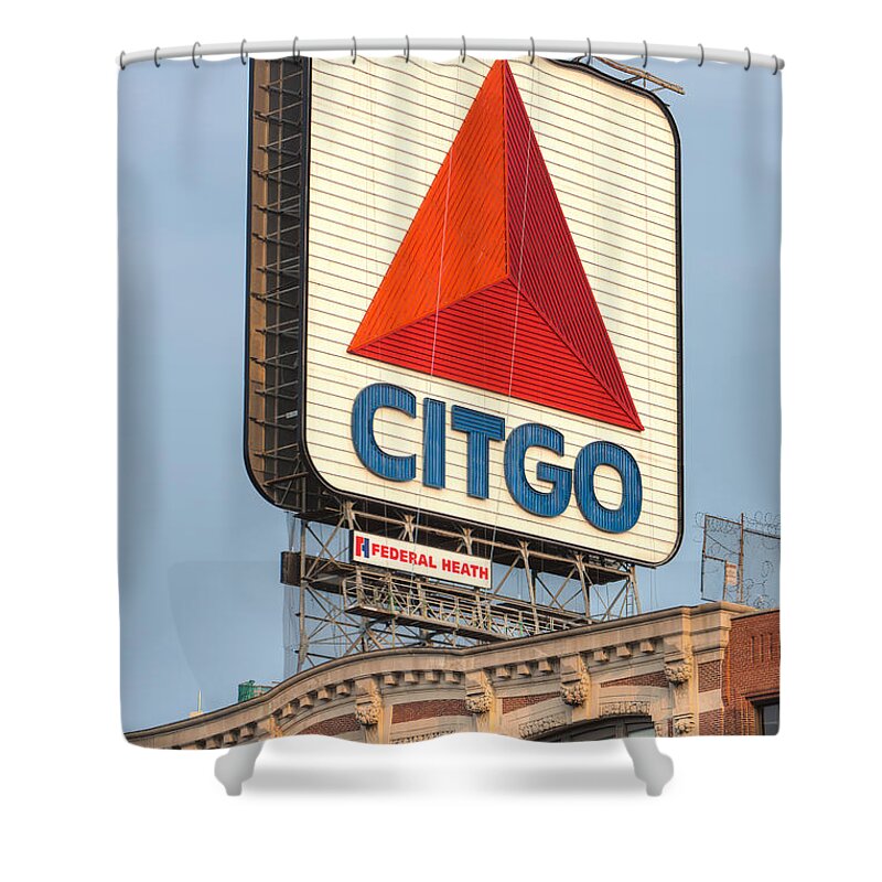 Clarence Holmes Shower Curtain featuring the photograph CITGO Sign in Kenmore Square II by Clarence Holmes