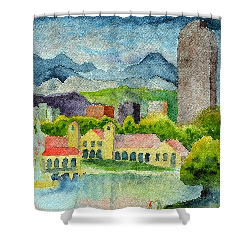 City Park Shower Curtain featuring the painting City Park Wonderland Summer by Beverley Harper Tinsley