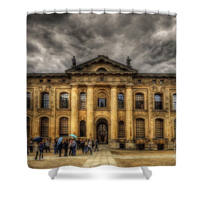 Yhun Suarez Shower Curtain featuring the photograph Clarendon Building - Oxford by Yhun Suarez