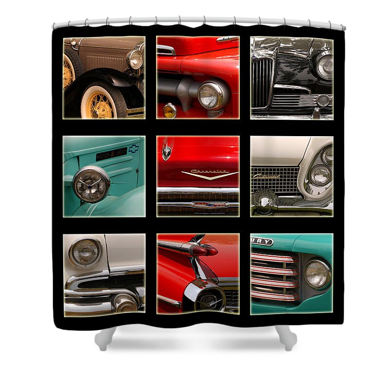 Vintage Automobiles Shower Curtain featuring the photograph Classic Colors 1 by Linda McRae