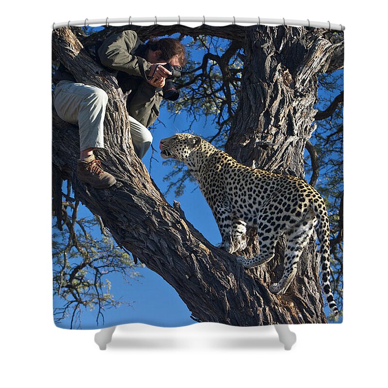 Close Shower Curtain featuring the photograph Close Encounter Namibia by David Kleinsasser