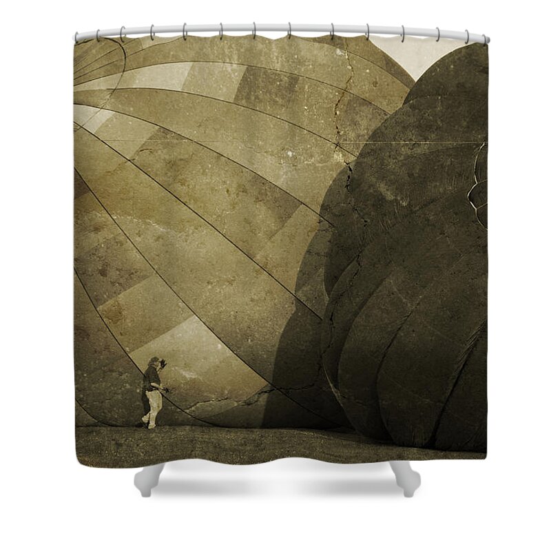 Hot Shower Curtain featuring the photograph Coaxing the Balloons by Betsy Knapp