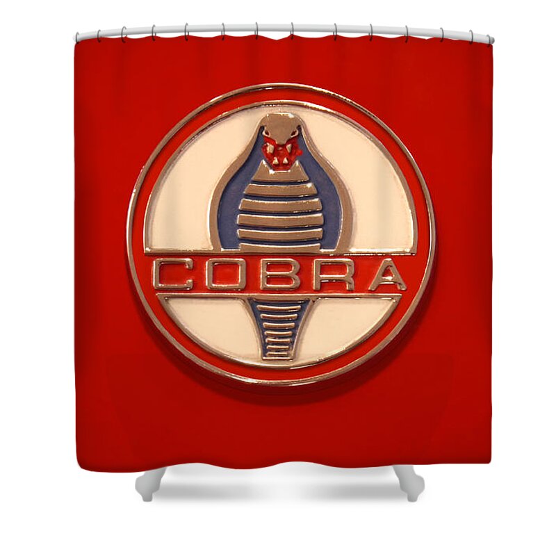 Transportation Shower Curtain featuring the photograph COBRA Emblem by Mike McGlothlen