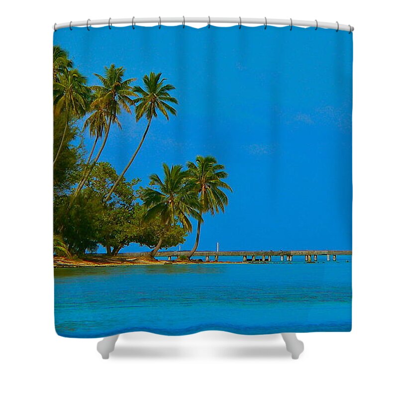 French Polynesia Shower Curtain featuring the photograph Coconuts Anyone by Eric Tressler