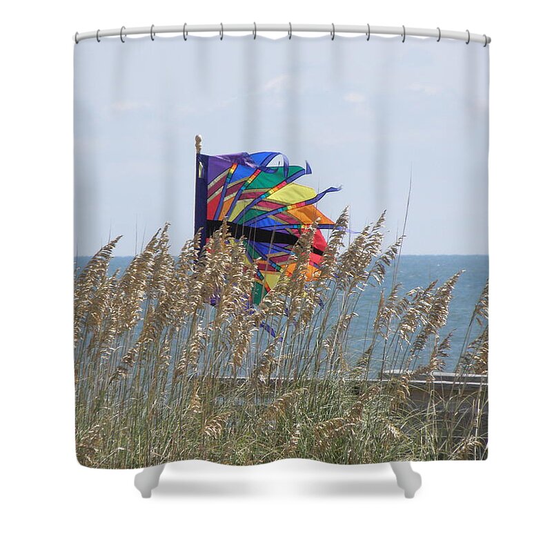 Flag Shower Curtain featuring the photograph Color And Wind by Kim Galluzzo